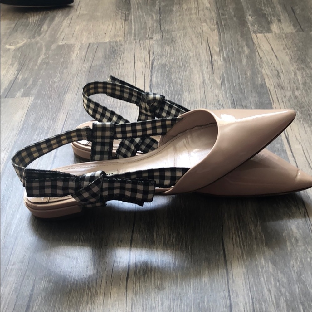 Miu Miu Slingback Bow Pointy Toe Flats